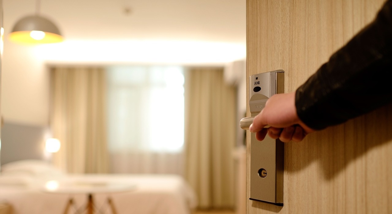 Hotel room entrance